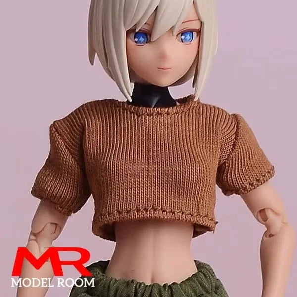 ATStory 1/12 Female Short T-shirt Zipper Jacket Clothes Model Fit 6'' SnailShell SHF ML Romankey Soldier Action Figure Body Doll