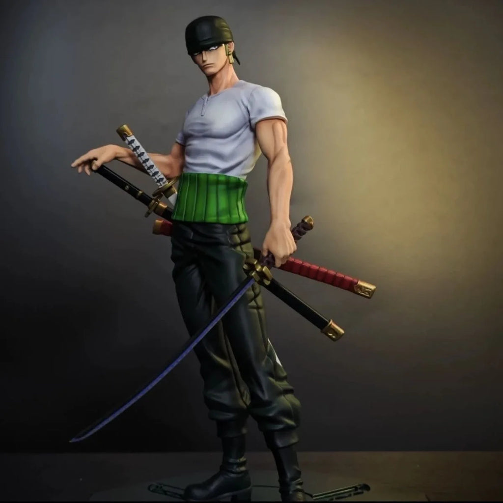 25cm/9.84in Anime One Piece Figure Roronoa Zoro Figure PVC Statue Collectible Model Toys Gifts