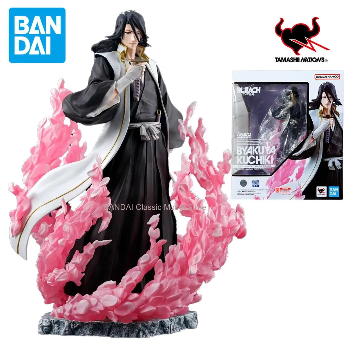 In Stock Original BANDAI Figuarts ZERO Kuchiki Byakuya 18.5CM Anime Figure Model Collectible Action Toys Gifts
