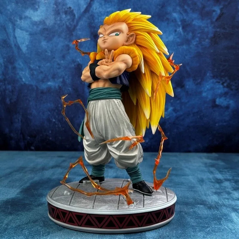 Dragon Ball Z Gotenks Ssj3 Figur Super Saiyajin 3 Gotenks Actionfiguren 25 cm PVC-Statue Sammlung Modell Spielzeug für Kinder Geschenke