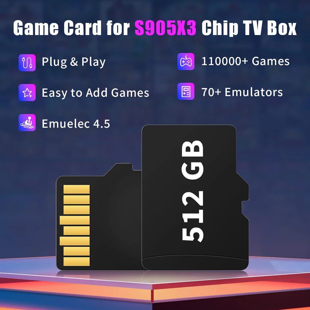 Game Card for Beelink GT King/King Pro S922X Retro Game Console TV Box with 110000+ Games 70+ Emulators For SS/PSP/PS1/NDS/N64