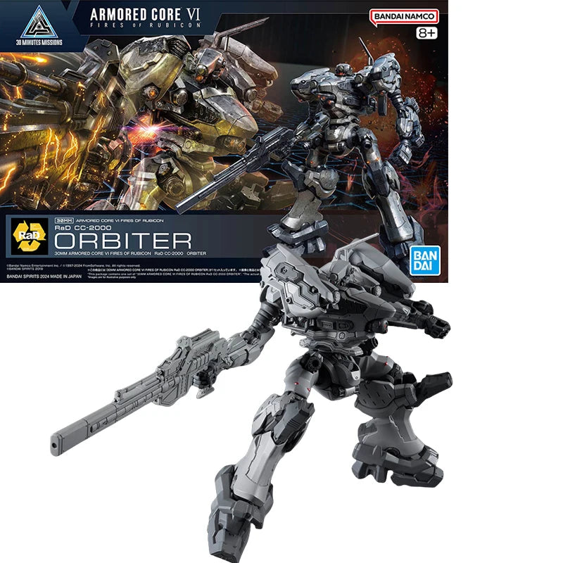 Fast Shipping Bandai Anime 30MM ARMORED CORE VI NIGHTFALL STEEL HAZE LIGER TAIL CC-2000 ORBITER Original Model Toy Action Figure