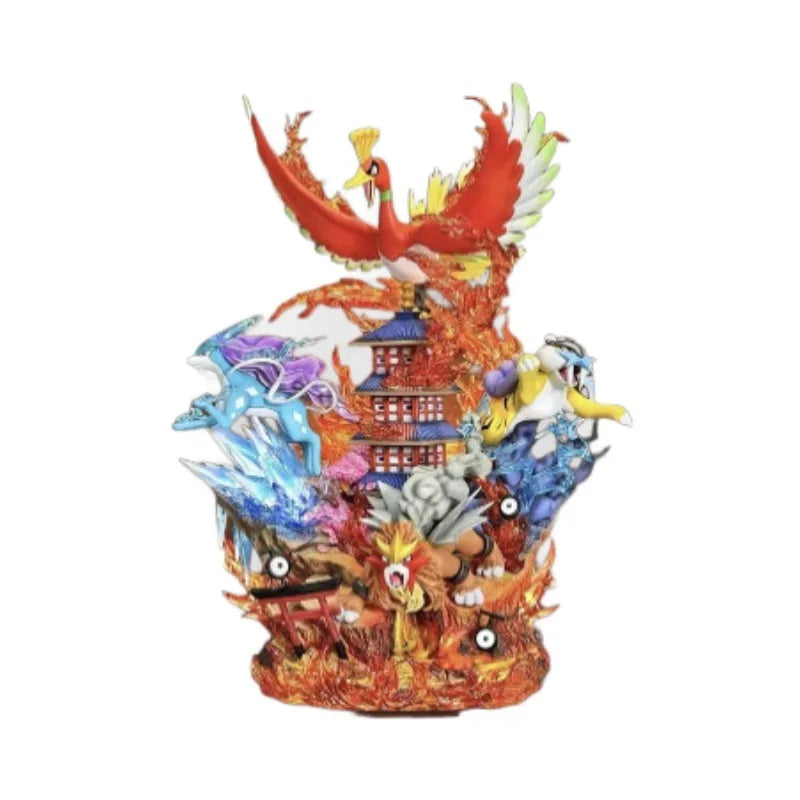 Pet Elf EGG Pocket Monsters Handheld Ornament Phoenix King Three Holy Beasts Thunder God Water Lord Anime Handheld Model