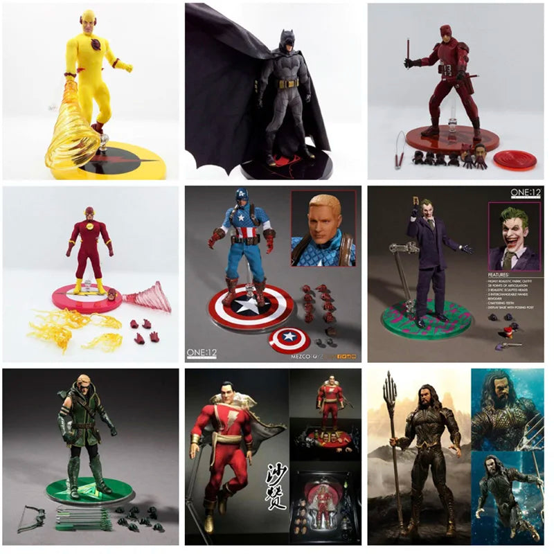 Mezco One 12 X-Mem Wolverine Batman Figures Green Arrow Punisher Frankenstein The Joker Action Figure Super Heroes Series Toys