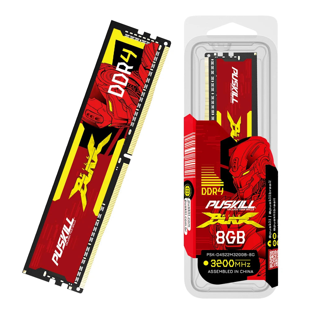 PUSKILL Desktop DDR4 Memoria RAM 32GB 16GB 8GB 3200MHz 2666MHz 1.2V UDIMM Memory