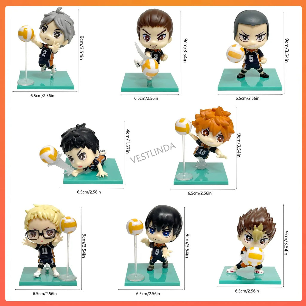Hot-selling Volleyball Junior Model Set Q Version Hand-made Anime Desktop Decoration Movable Humanoid Robot Collectible Toy Gift