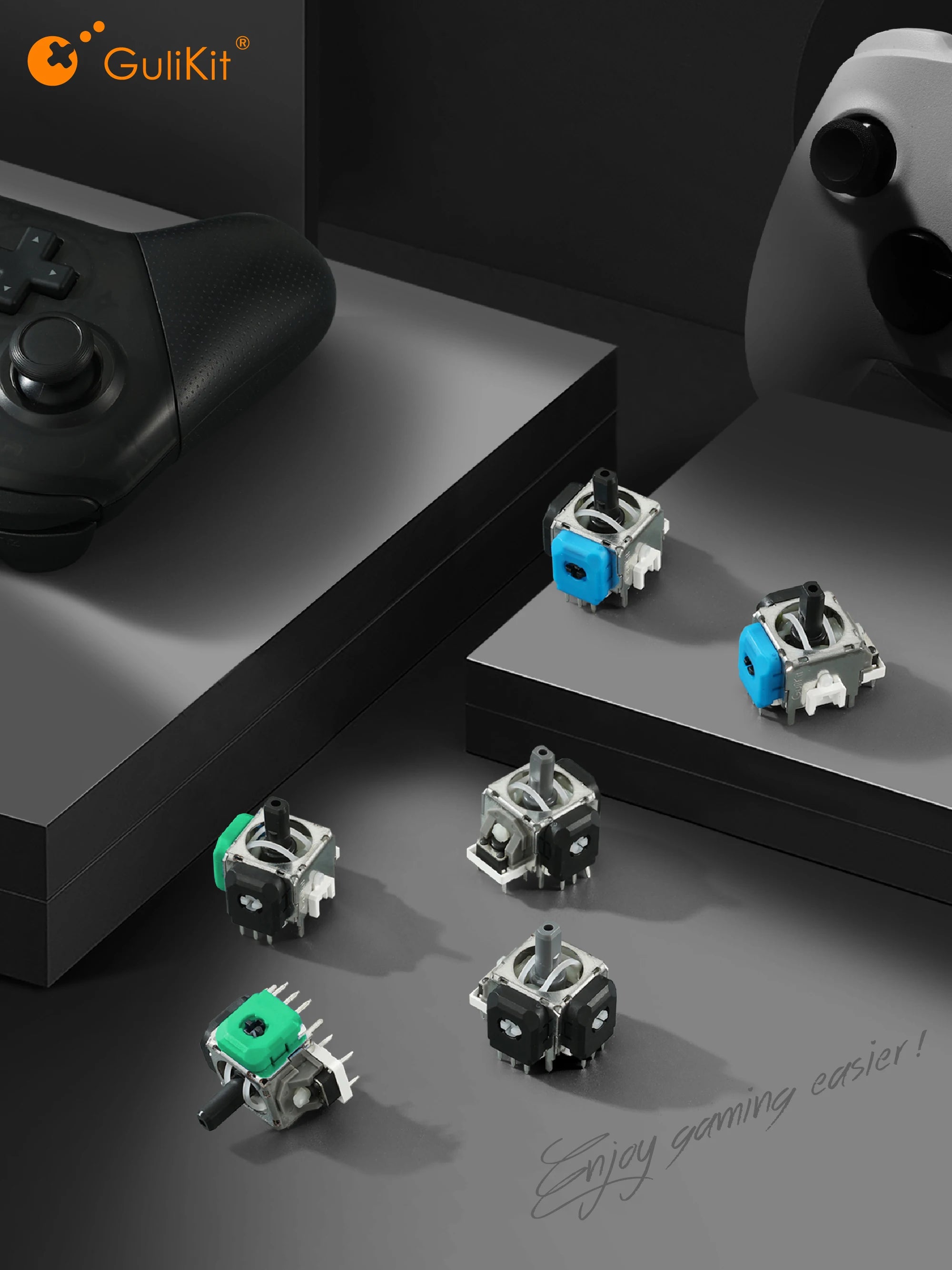 GuliKit Anti-Drift TMR Electromagnetic Joystick for PS4 Xbox Series Gamepad for Switch Pro PS5/PS5 Edge Controller Replacement