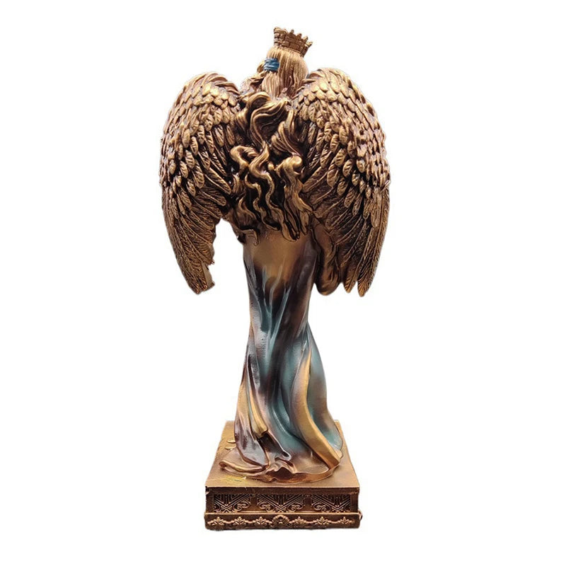 ERMAKOVA Harz-Statue der Glücksgöttin mit Flügeln, mythische Engelsfigur, griechische Skulptur, Geschenk, Heimdekoration