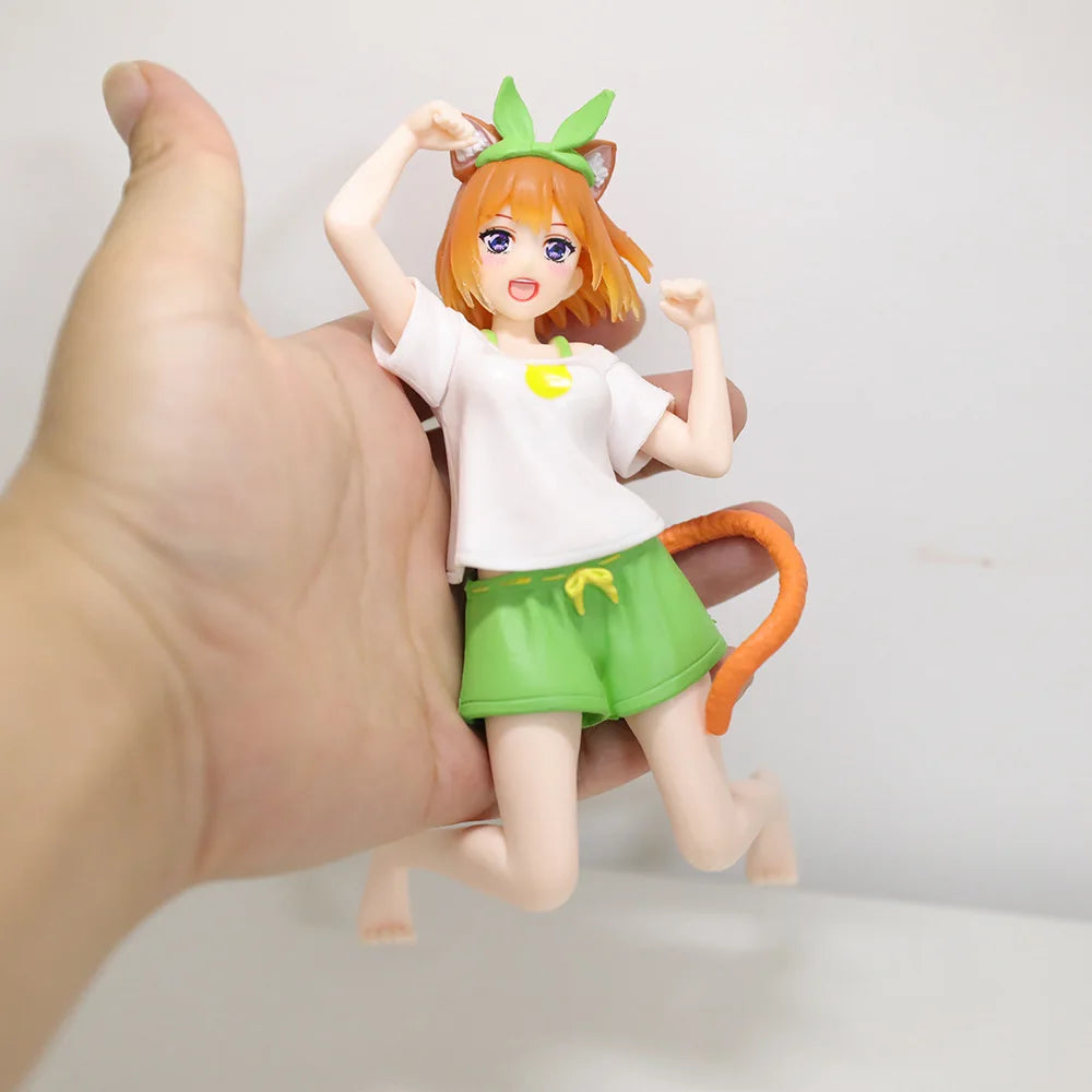 Anime The Quintessential Quintuplets Desktop Cute Nakono Yotsuba Figure Cat Room Wear Ver Girl Statue Model Doll Desk Decoration