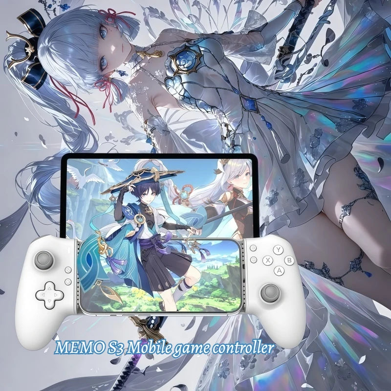 MEMO S3 Mobile Game Controller Heatsink Ergonomic 1000Hz Return Rate Hall Linear Trigger Dualmode Endurance Kaihua Micro Motion