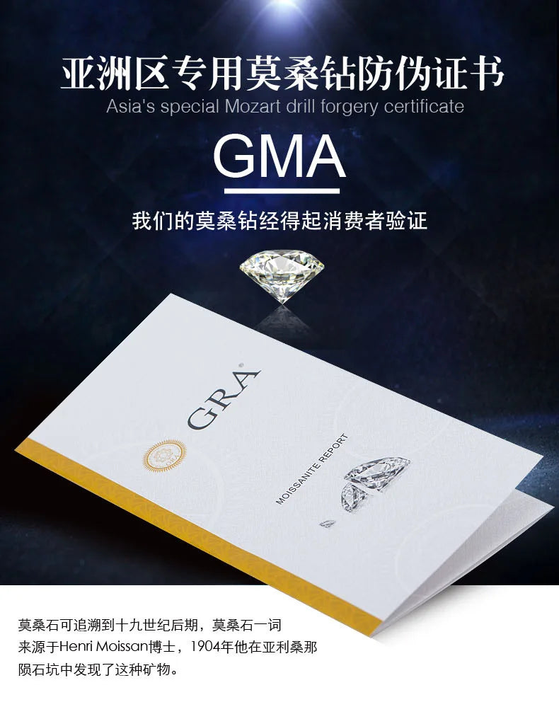 Women's 24K AU999 Gold Ring - 1 Carat 6.5MM Round Moissanite, Elegant Jewelry Piece