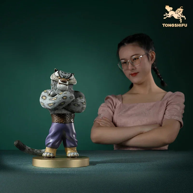 Copper Craft Chinese Cartoon Film KungFuPanda Animal Figurines Tai Lung Sculptures Statue Ornament Desktop Decor Art Collection