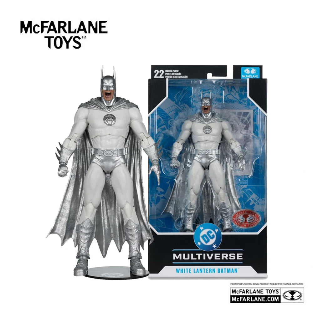 Mcfarlane Toys White Lantern Batman Brightest Day Chase 7in Action Figure Dc Multiverse Batman Model Doll Garage Kit
