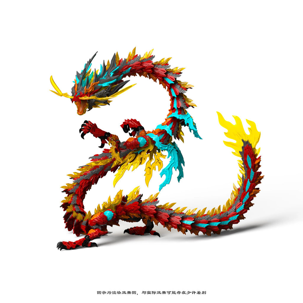 【Dragon Raja】Zl0001 Scarlet Dragon King Remote-Controlled Light-Up Articulated Metal Skeleton Assembly Model Toy Action Figures