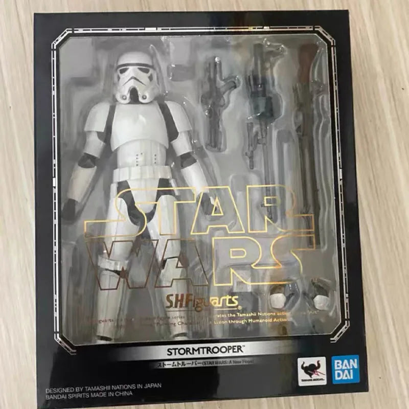 In Stock BANDAI Original Box S.H.Figuarts Star Wars DARTH VADER STORMTROOPER C-3PO R2-D2 SHF Action Figure Model Gift for Kid