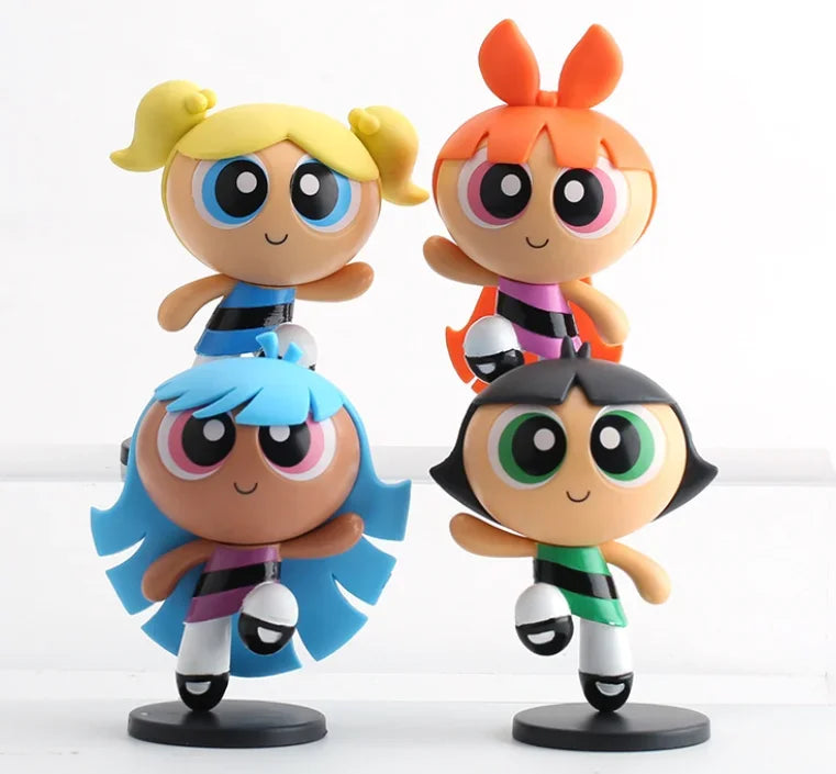 4 teile/satz Die Powerpuff Girls Blossom Blasen Butterblume modell Anime Action Figure Spielzeug 10CM