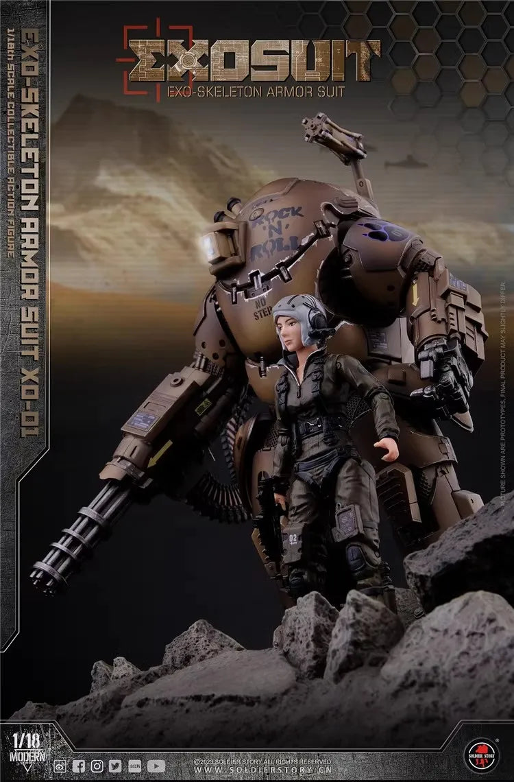 Soldierstory SSE001 1/18 Soldier EXO Exoskeleton Armor Suit XO-01 Full Set 3.75'' Action Figures Model Toy In Stock