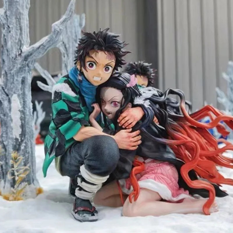 Original Up Art Studio Demon Slayer Figurine Kamado Tanjiro And Nezuko 1/6 Statue Anime Model Action Figure Collection Toy Figma