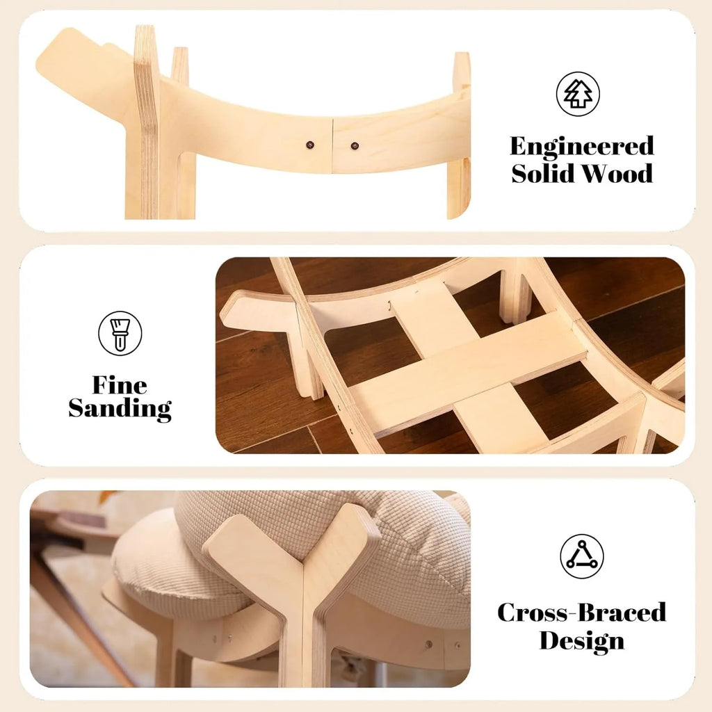 Erhöhtes Katzenbett, weiches Kissen aus Holz, flauschiges Haustiersofa, Katzensofa für den Innenbereich, geeignet für kleine Hunde und Katzen, Möbel (groß)