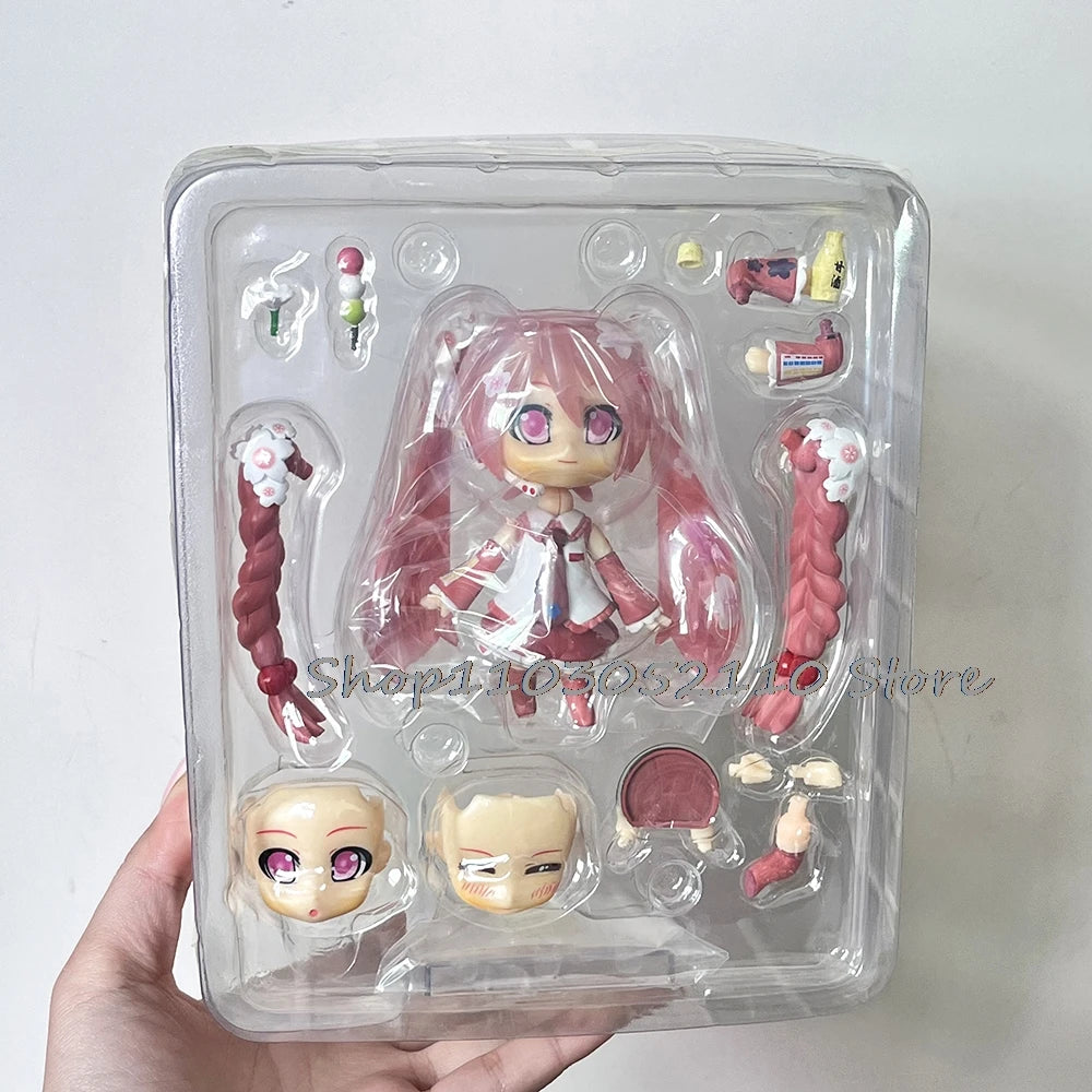 Anime Hatsune Miku 500 Sakura Figure Cute Hatsune Miku Change Face Model Handmade Action Figure Toy Christmas Gifts