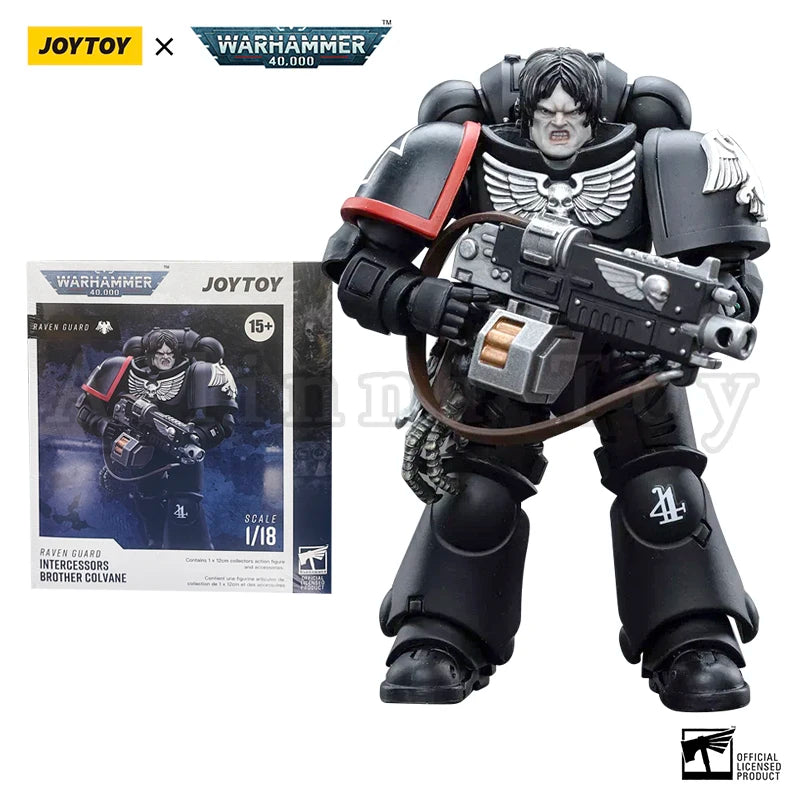 JOYTOY 1/18 Action Figure 40K Raven Guard Intercessors Anime Military Model