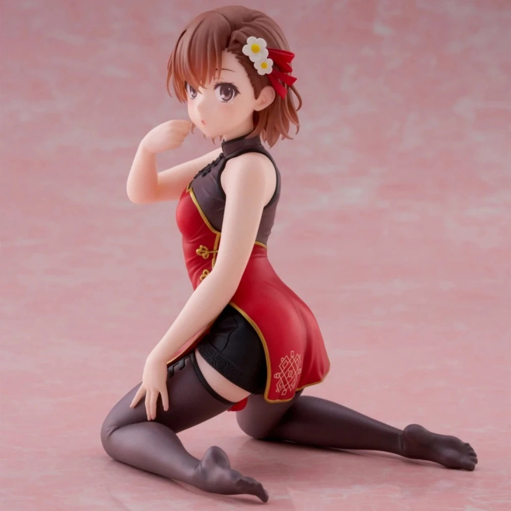 In Stock TAITO Original Genuine Anime To Aru Kagaku No Railgun Misaka Mikoto Chinese Dress 13cm Model Toys Desktop Cute Figure