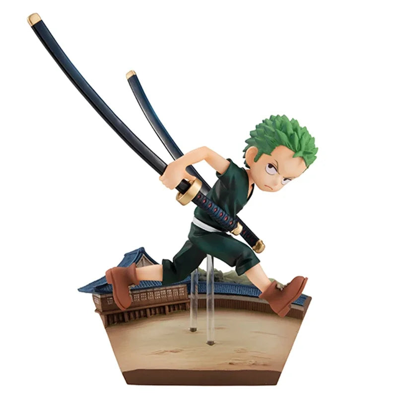 Genuine ONE PIECE Anime Figure Childhood Roronoa Zoro Run Action Figure Toys for Kids Gift Collectible Model Ornaments