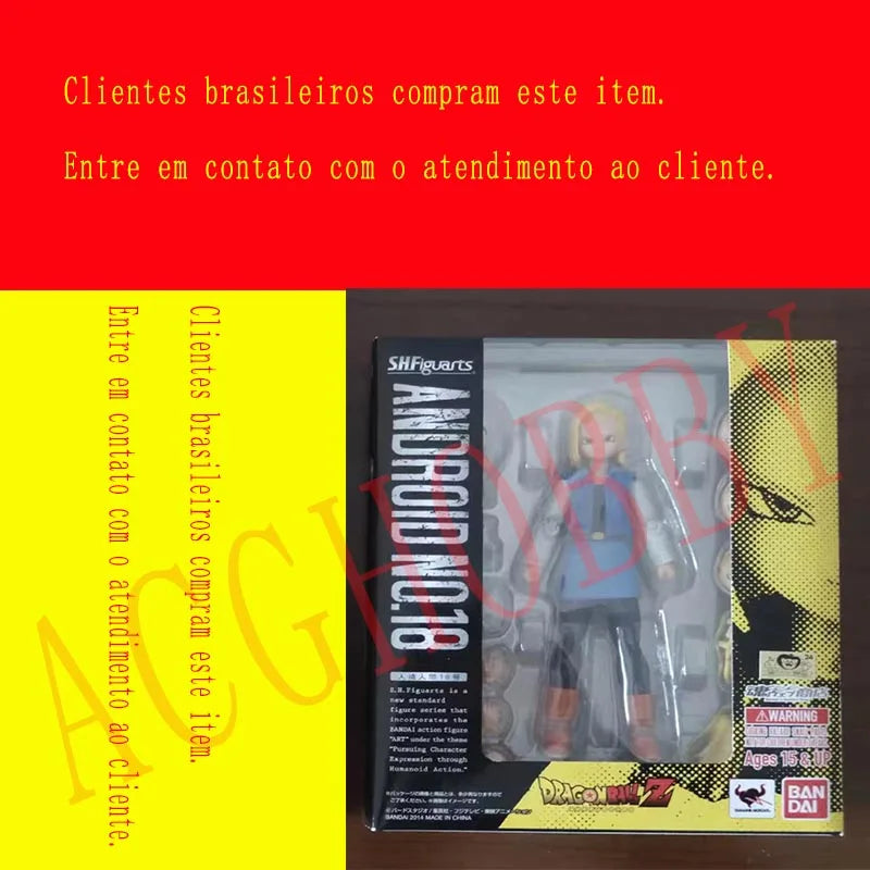 100% Original Bandai Shf Sh Figuarts Dragon Ball Android No.18 18 Action Figures Anime Model Toys Figura Collection Gifts
