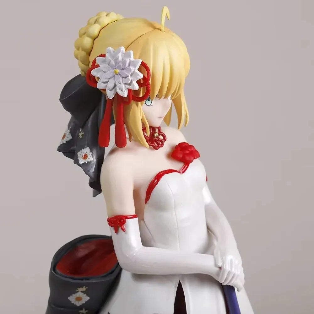 Saber Fate/Grand Order Sexy Kimono Figure Anime Sction Painted Saber Model Doll Collectible Figurine Toy Gift