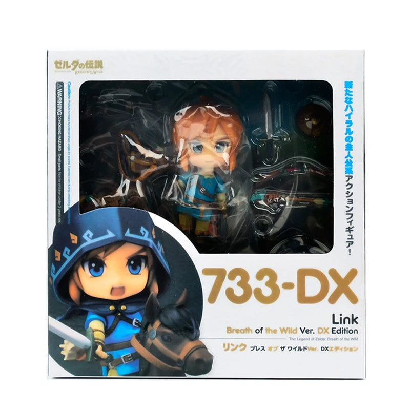 10cm #1212 The Legend of Zelda:Breath of The Wild Zelda Action  Figure #733-DX Link Anime Figure PVC Collection Model Doll Toys
