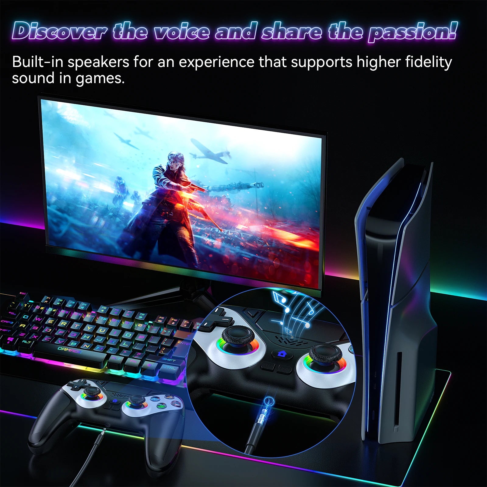 Bluetooth Gamepad For Playstation 5 Wireless Controller PS5 Console Gaming Controller  With Turbo Dual Sense Vibrate Programming