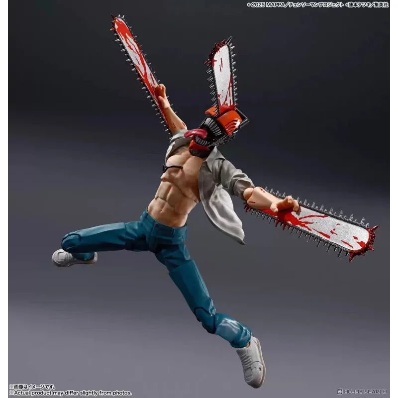 BANDAI shf  Chainsaw Man Denji 100% Original genuine PVC Action Anime Figure Model Toys Figure Collection Doll Gift