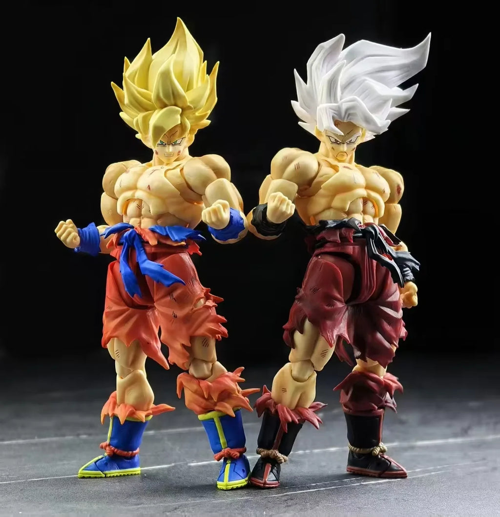 In Stock N&T Dragon Ball Shf Super Saiyan Son Goku Anime Action Figure Battle Damaged 3.0 Body Weekly Color Movable Toys Gift