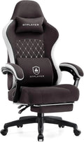 Office Chair, Gaming Computer Desk Fabric Chair with Footrest, High Back Ergonomic Office Chair with Pocket Lumbar Support
