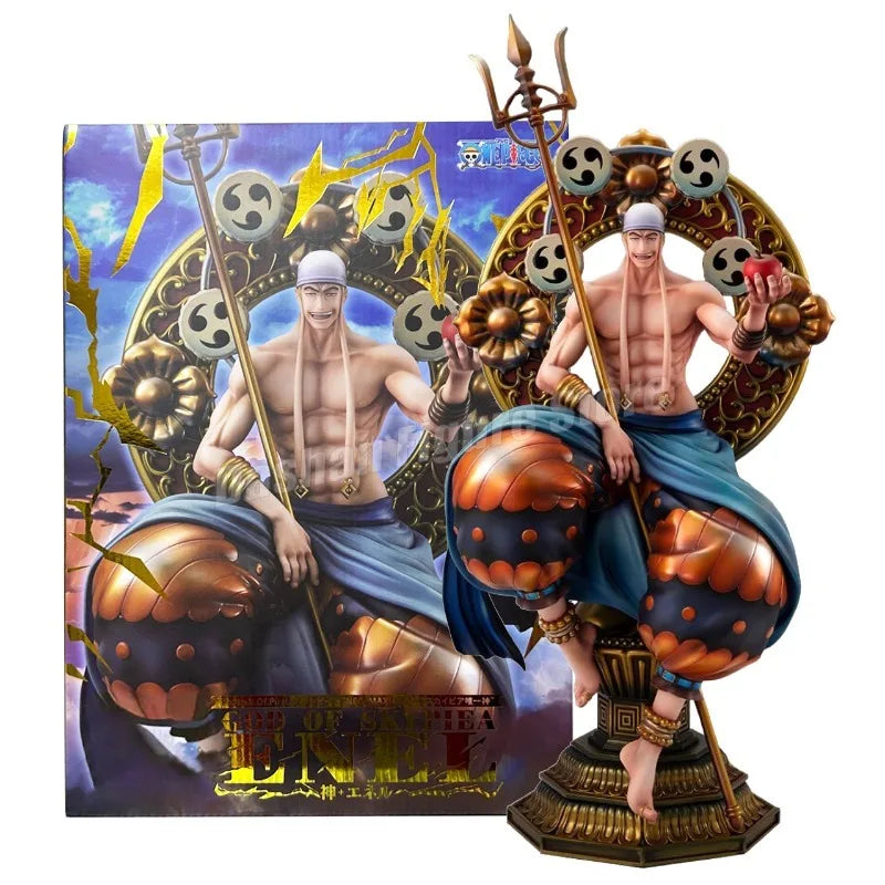 Gk One Piece Thor Enel Action Figure God of the Sky Eneru Statue Figurine PVC Anime Collection 39cm Ornaments Model Toys Gifts
