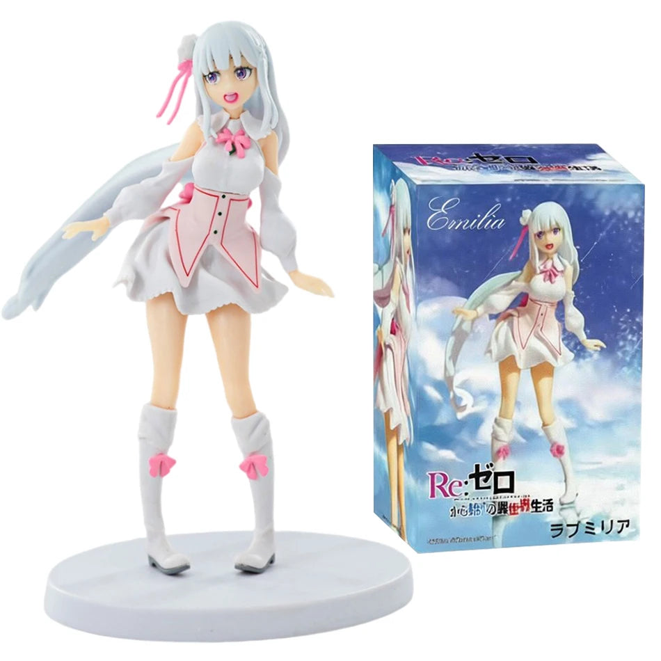Re:Life In A Different World From Zero 17cm Anime Figure Emilia Memory Snow Magical Girl Kawaii PVC Peripheral Model Toys Gifts