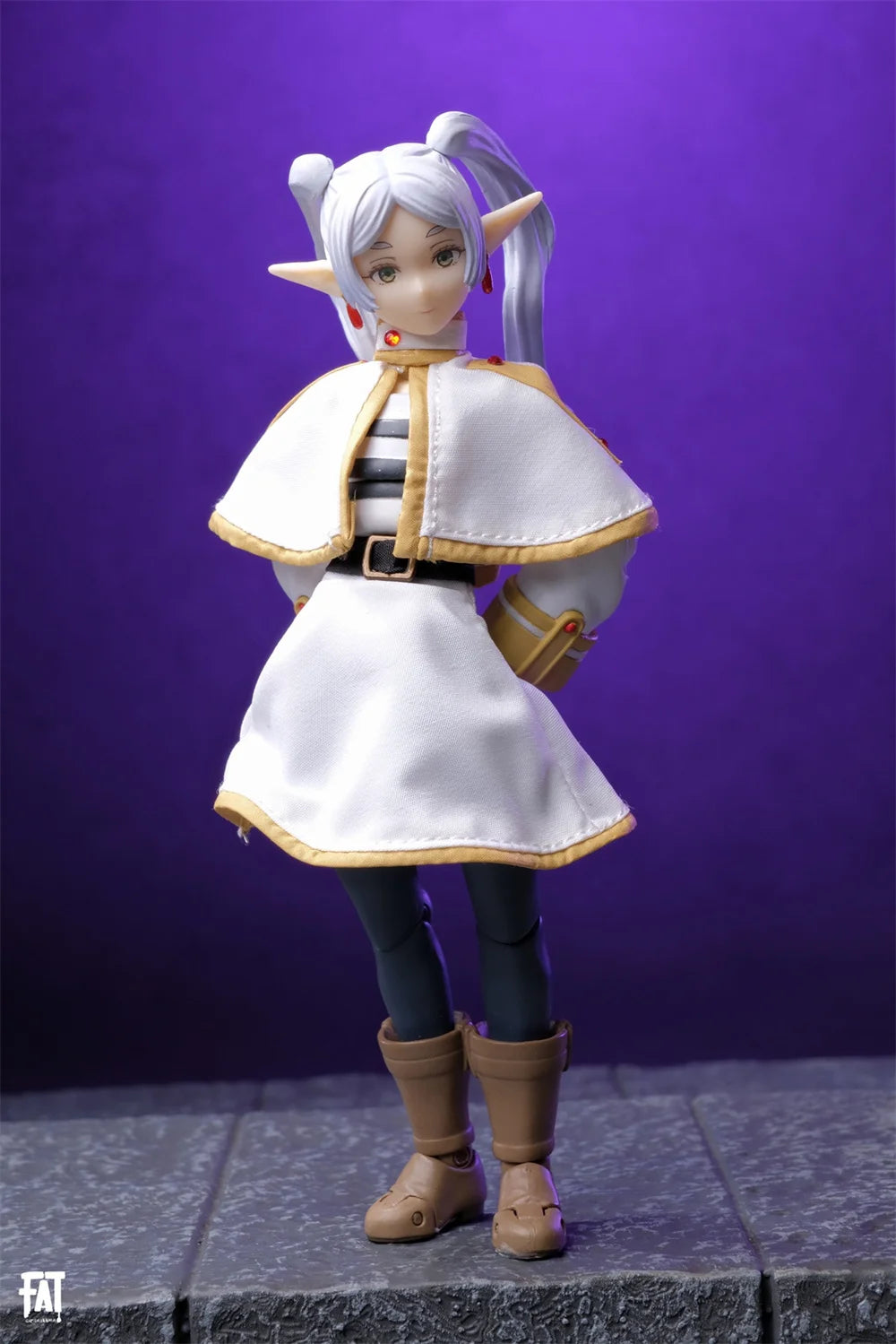 Handmade 1/12 Scale Frieren Elf Coat Blue Scarf Khaki Windbreaker Skirt Grey Jacket Navy Skirt Set fit 6inchs SHF Action Figure