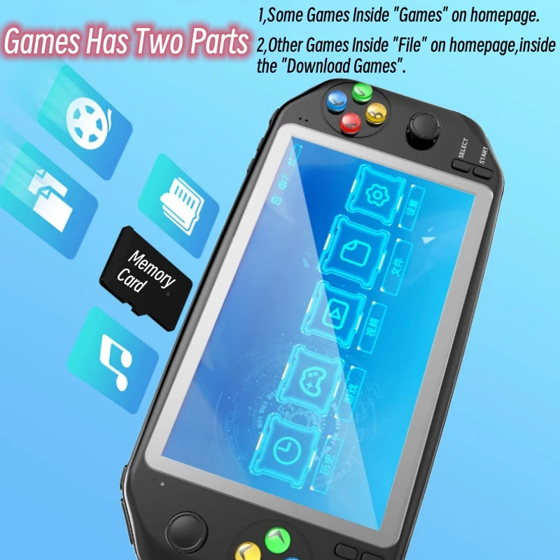 Portable Retro Game Console 7 inch HD Screen Arcade Video Gaming Console