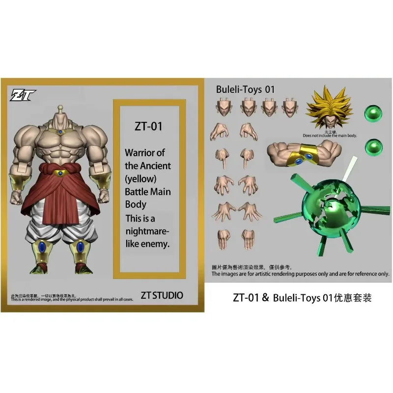 ZT Studio Broly Ancient Warrior ZT001 Dragon Ball SSJ Super Saiyan Action Figure Anime Model Trendy Toy Collectible in Stock
