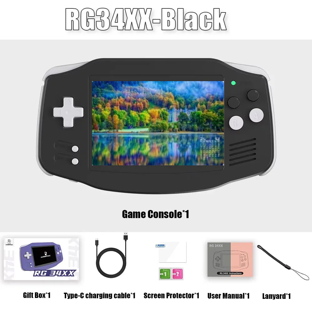 ANBERNIC RG34XX RG 34XX Handheld Game Console Video Games Players 3.4-inch IPS Screen Linux 64-bit System HD TV 5G WiFi PSP Gift
