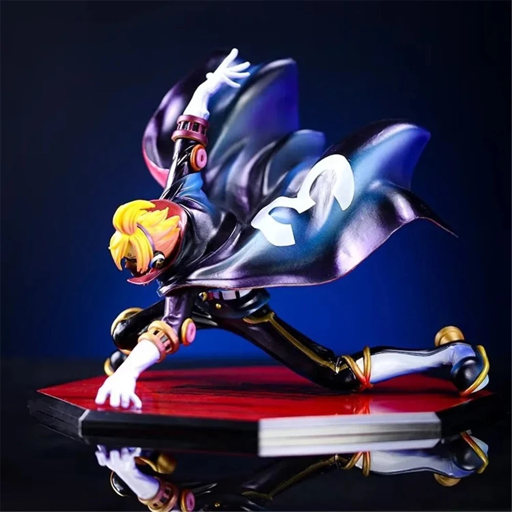 Anime One Piece Sanji im unsichtbaren schwarzen Anzug, Kampfversion GK, PVC-Actionfigur, Sammlerfigur, 19 cm