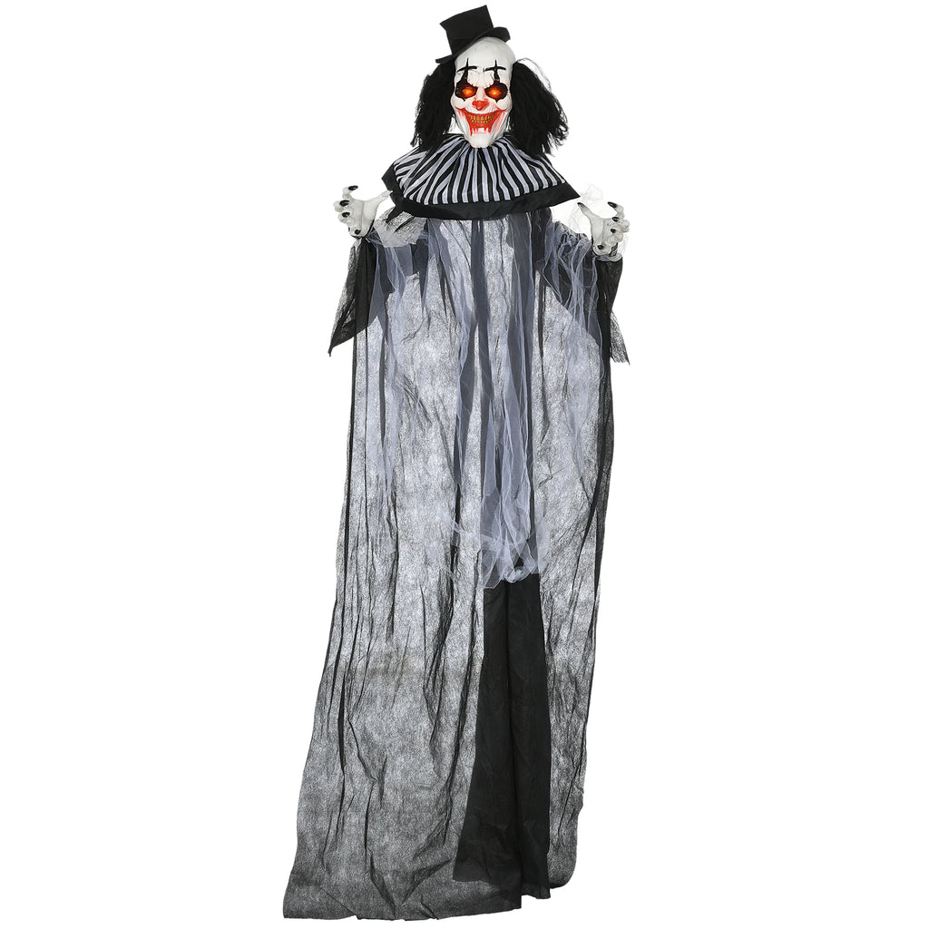 Classic Black and White Striped Clown Outdoor Halloween Decoration