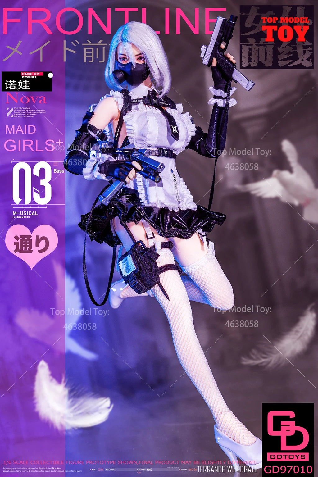 In Stock GDTOYS GD97010 1/6 Scale Nova Action Figure Maid Girls Front Line Full Set 12'' Moveable Solider Action Figure Dolls