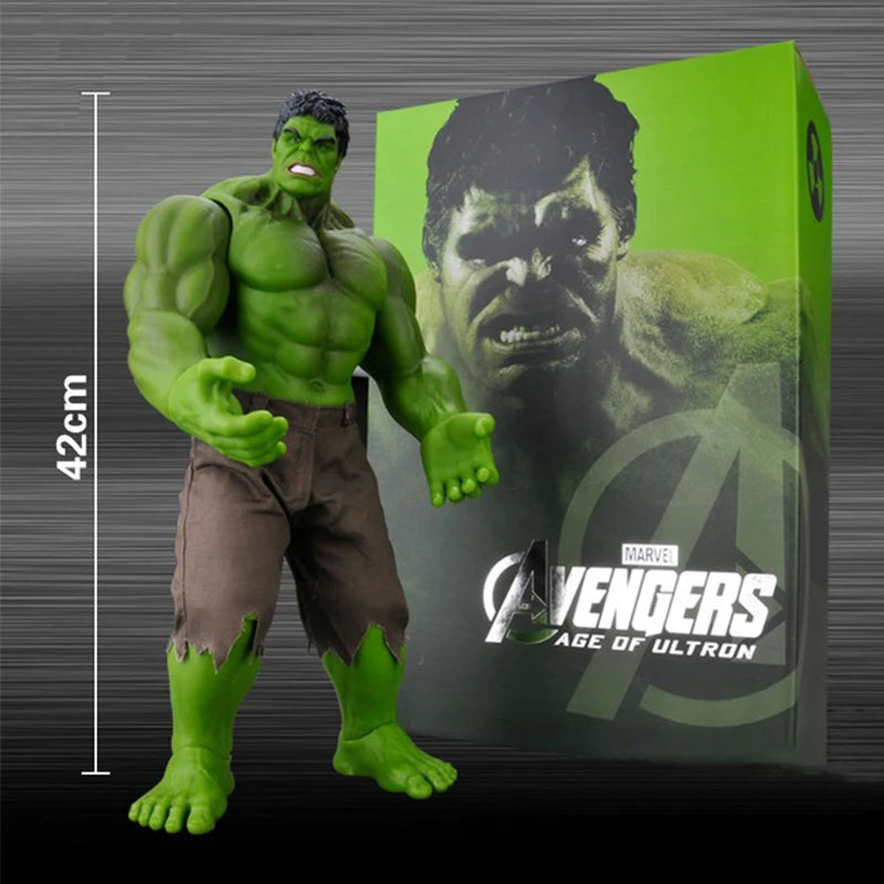 30/42cm Avengers Action Figures Hulk 360 Degree Head Rotation Model Move Joints PVC Collectile Desktop Decor Toy For Kids Gifts