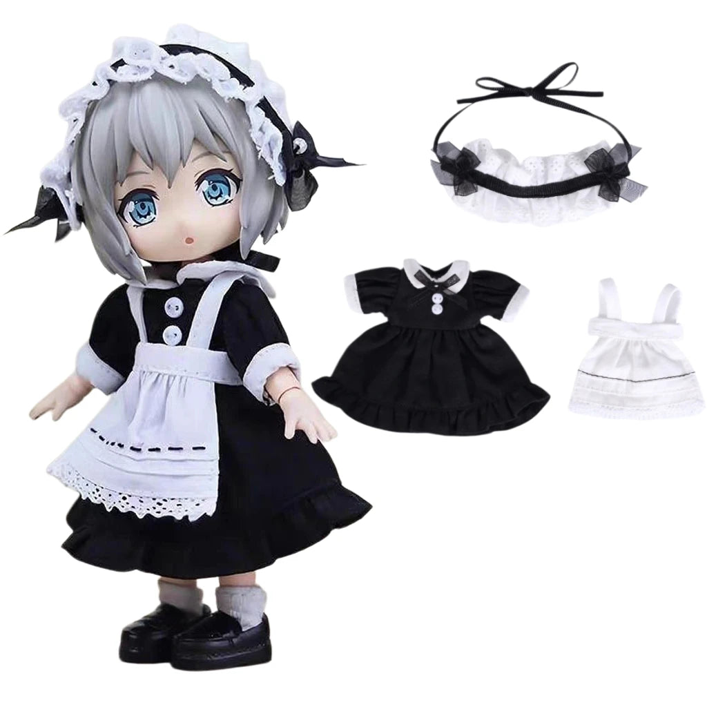Obitsu 11 Doll Cute Lolita Maid Dress Suit For OB11 Gsc 1/12 Molly Body 16~17cm BJD Doll Cloth Doll Outfit Clothes