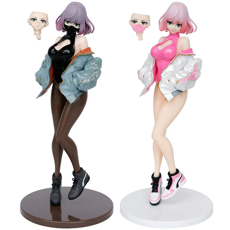 In Stock 22.Cm Luna Illustration By YD Anime Figure Sexy Black Pink Mask Girl Action Figure Pvc Collectible Model Doll Toys
