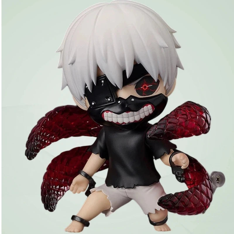New 10cm Anime Kaneki Ken Q version kawaii joint mobility Action Figure PVC Model Toys doll Desk Decor Collectible Gifts boxed