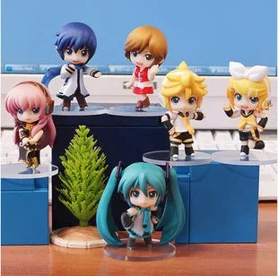6pcs/set Hatsune Miku virtual singer Anime action figure 3D PVC model Character Cosplay Accessories Toys Statue Christmas Gift