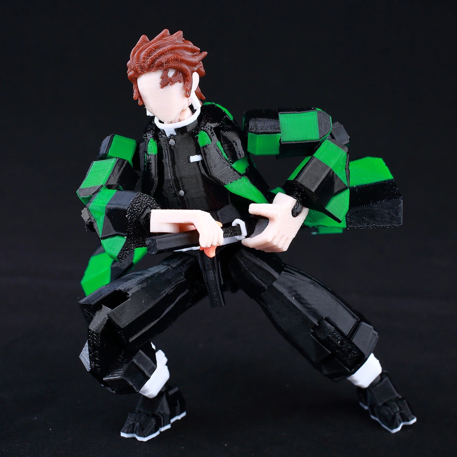 9L3D-gedruckter Dämonentöter AKAZA Tanjiro Kamado Lucky Dummy 13 bewegliche Gestaltwandler-Actionfiguren Schaufensterpuppenspielzeug für Anime-Fans