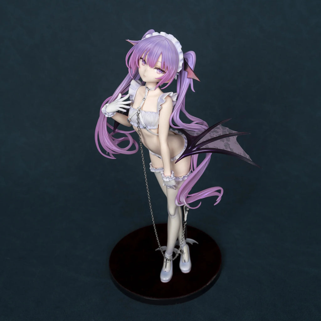 Rurudo Anime Girl Figure Purple Hair Maid Outfit With Succubus Wings Pvc Collectible Model Desktop Decor For Anime Figure Lovers